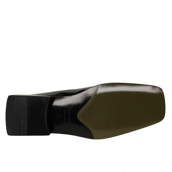 Salvatore Ferragamo Chagall Loafers Shoes Black Patent Leather Size 11 New